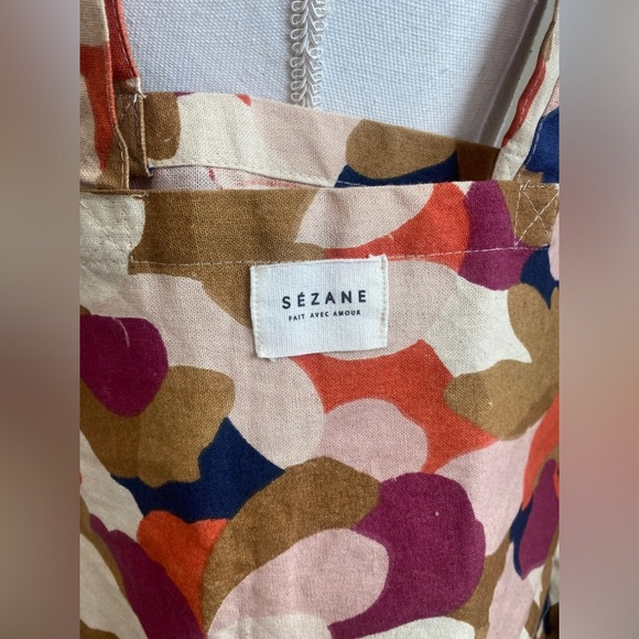 Sézane Canvas Printed Tote Boho NWOT - Picture 5 of 7